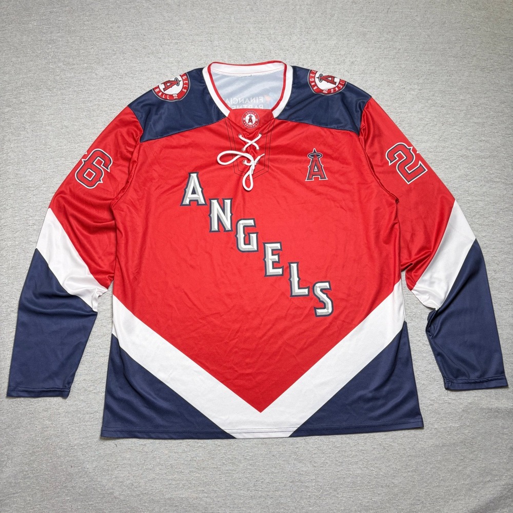 Sixth Man Los Angeles Angels Mens Jersey 2XL Red Hockey Style Lace Up Crossover